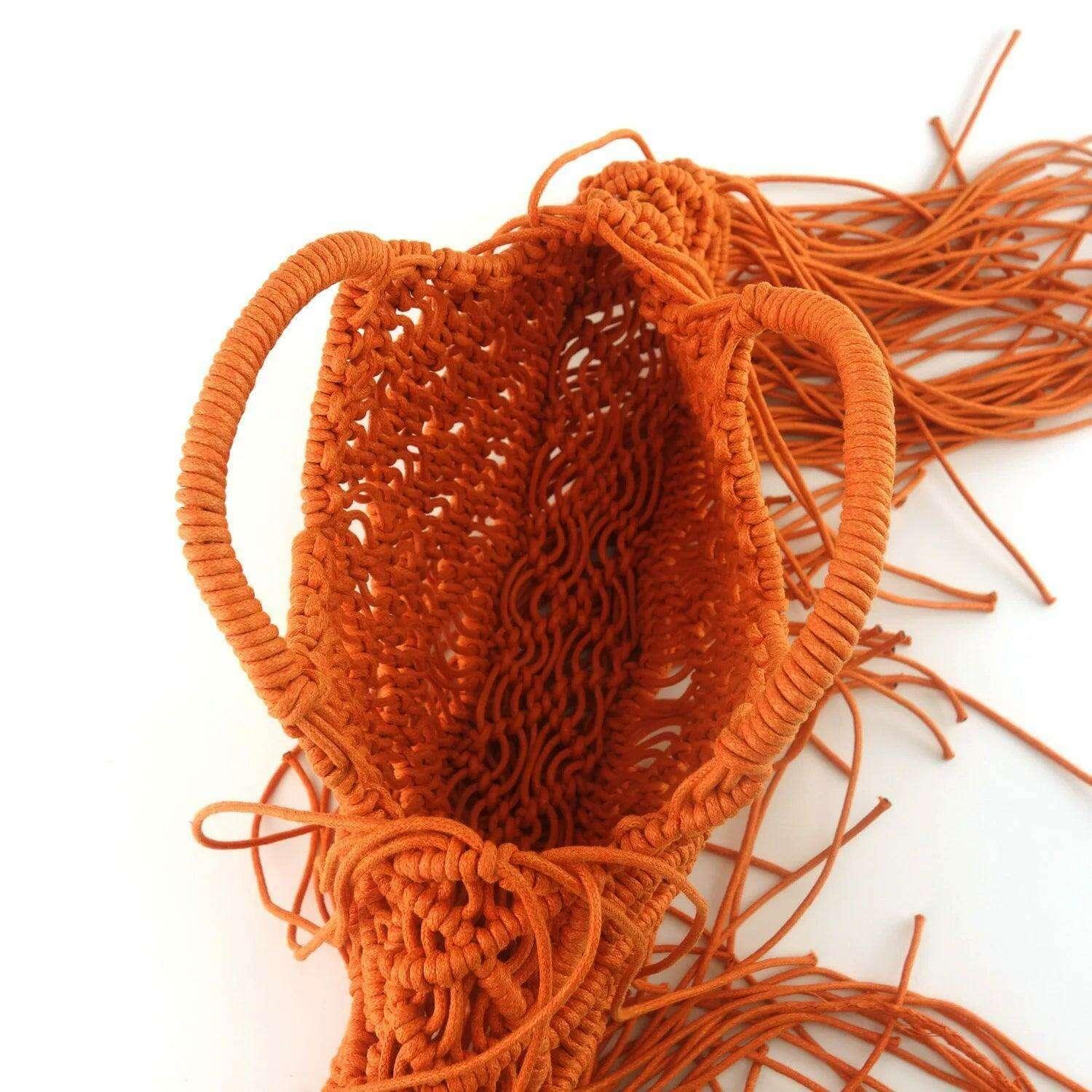 Handmade macrame bag with tassels