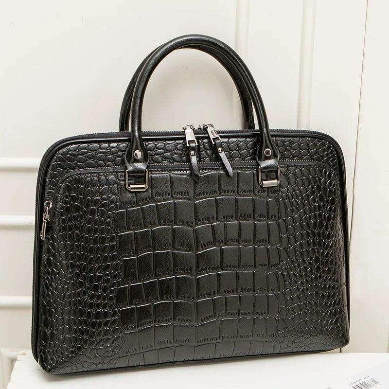 Crocodile-effect leather handbag for women - a combination of elegance and functionality