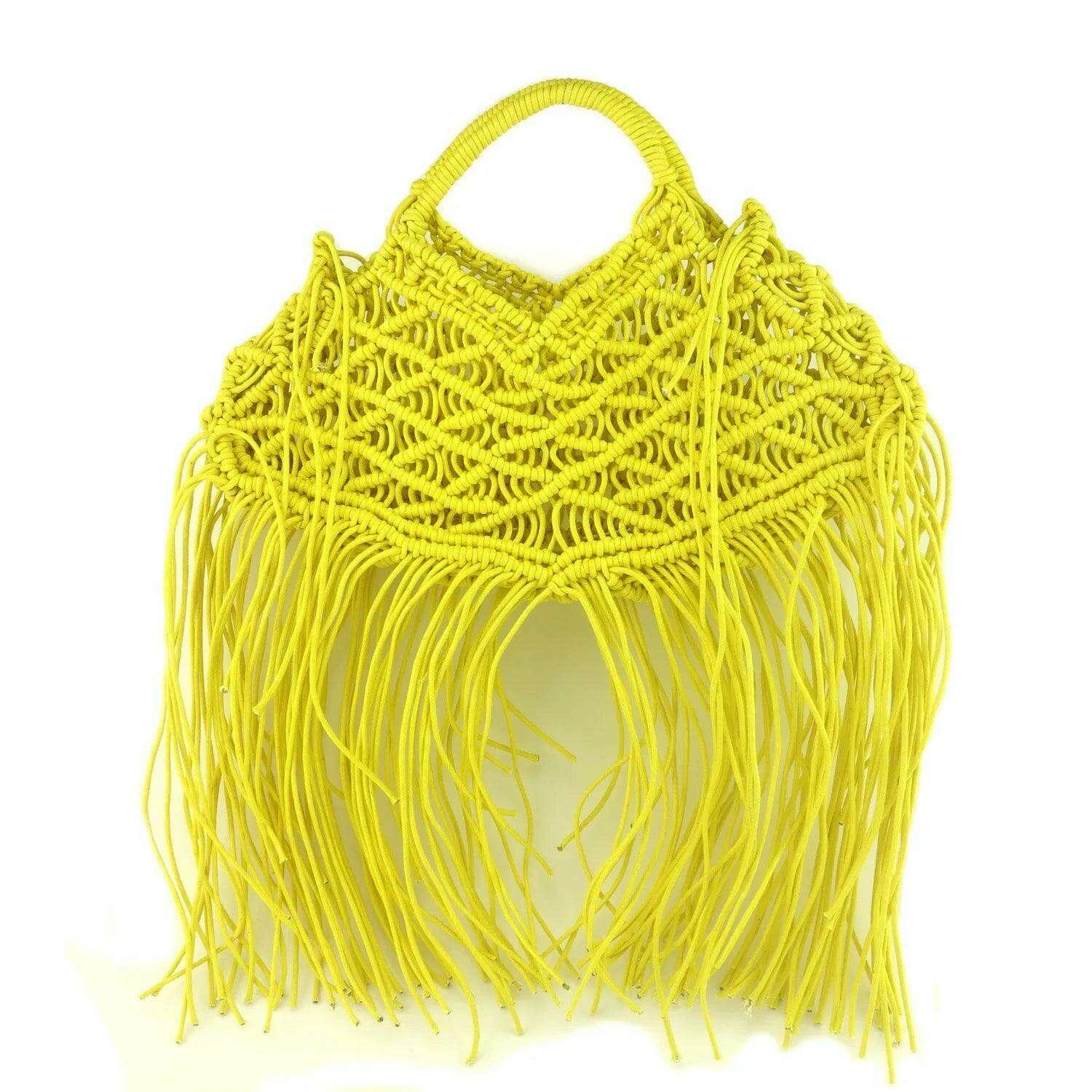 Handmade macrame bag with tassels