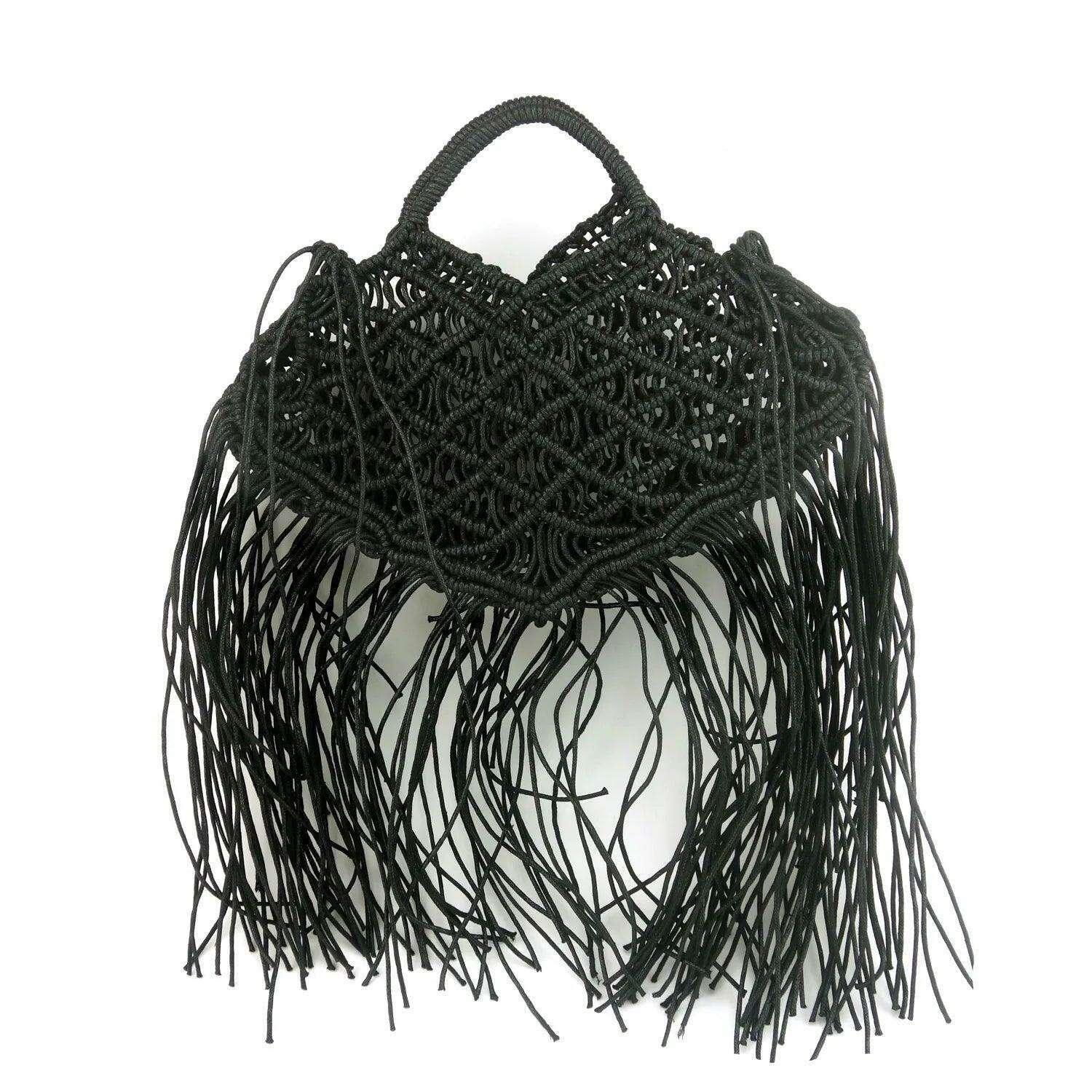 Handmade macrame bag with tassels