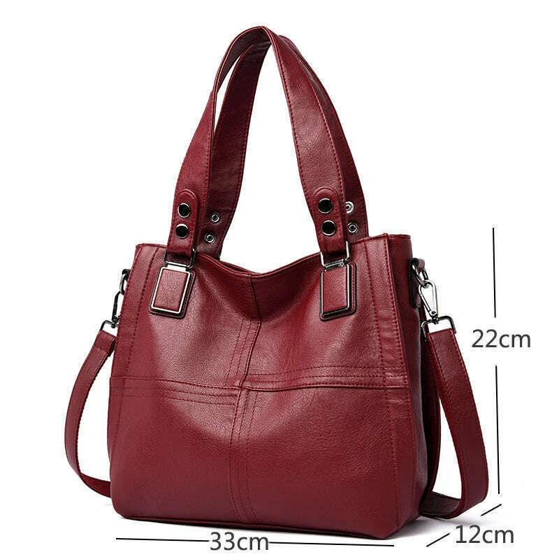 Luxurious burgundy shoulder bag for women