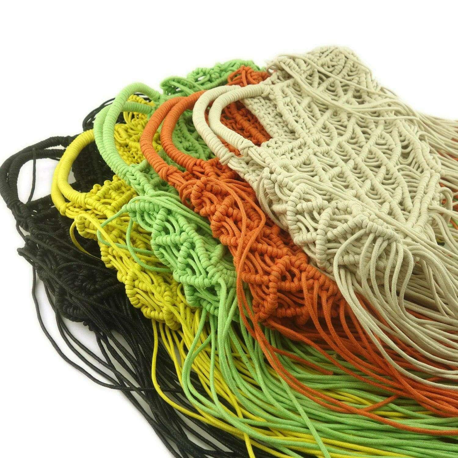 Handmade macrame bag with tassels