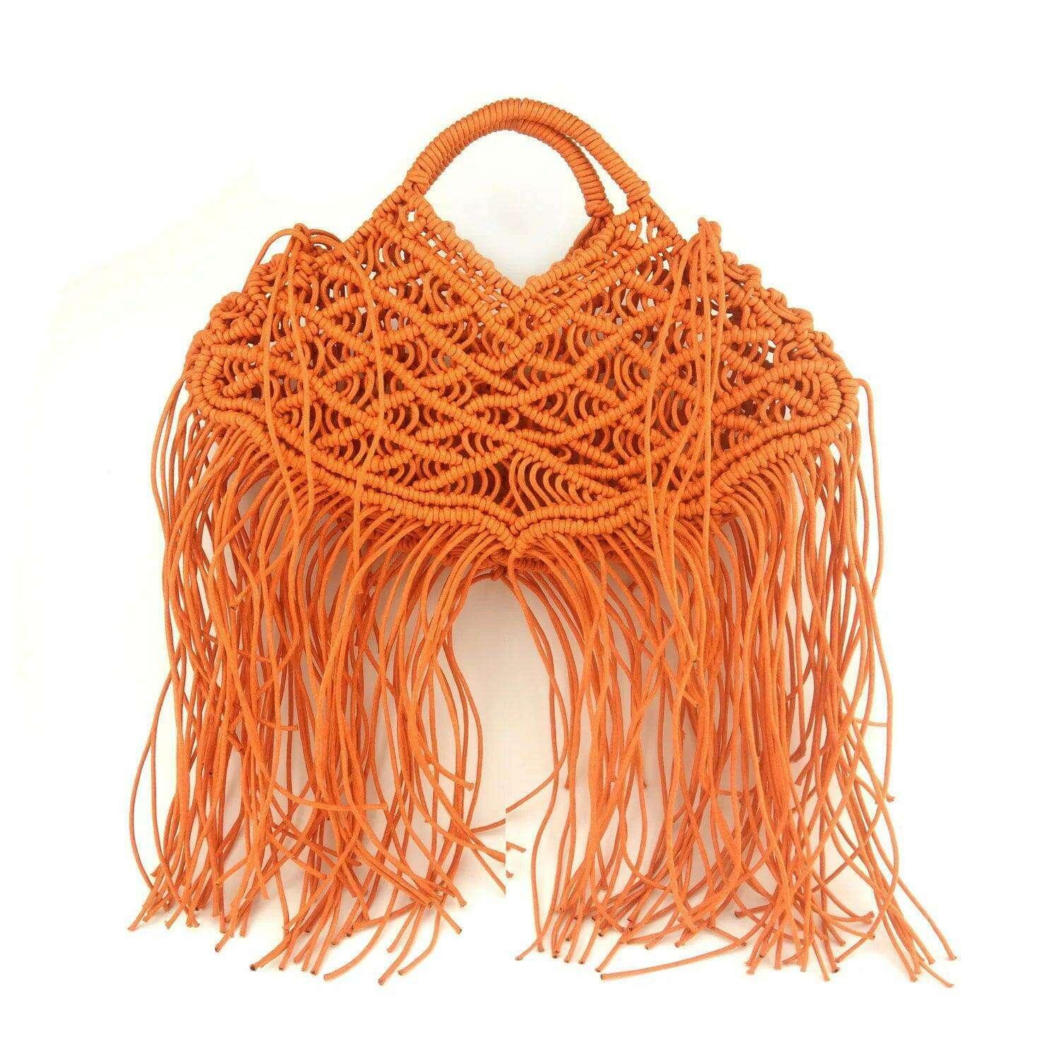 Handmade macrame bag with tassels