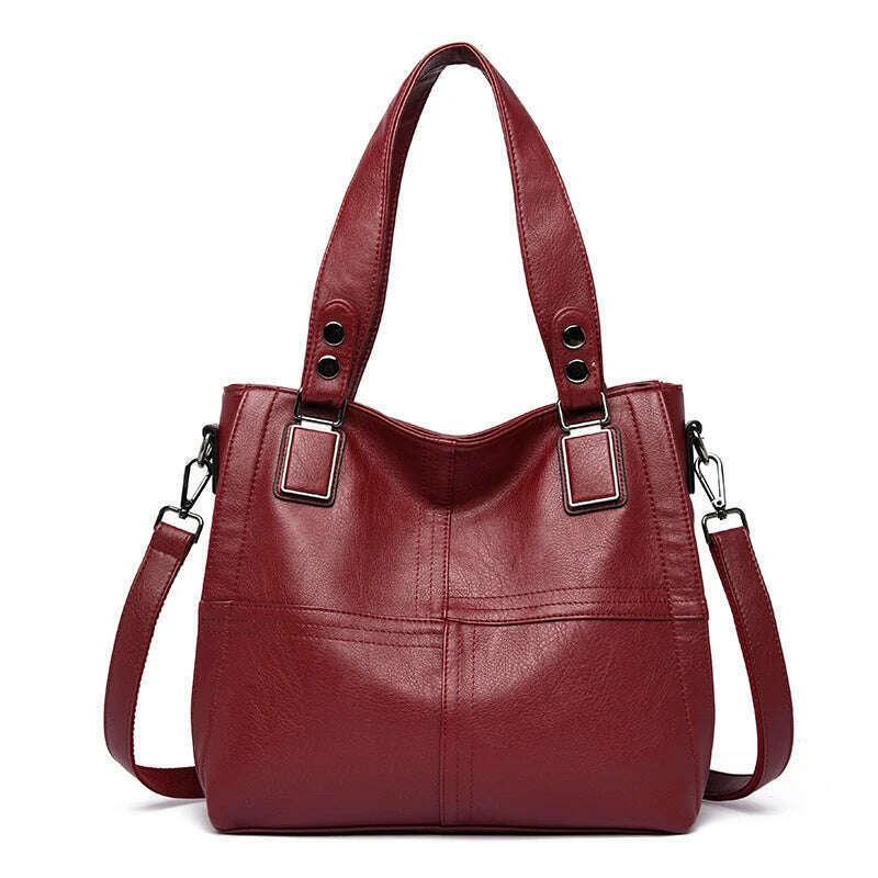 Luxurious burgundy shoulder bag for women