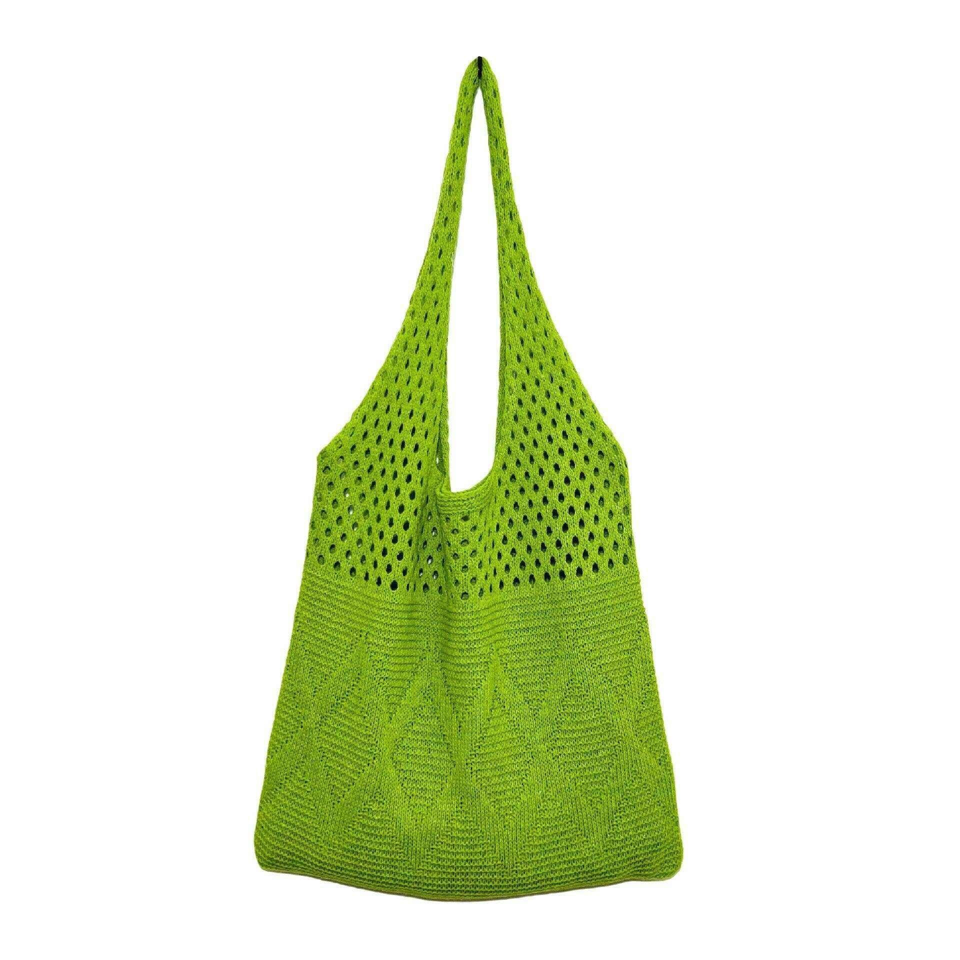 Knitted shoulder bag with an airy design