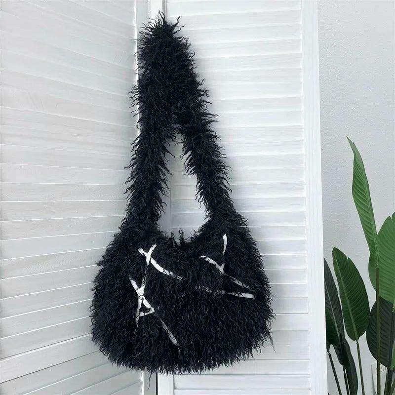 Furry crossbody bag for women