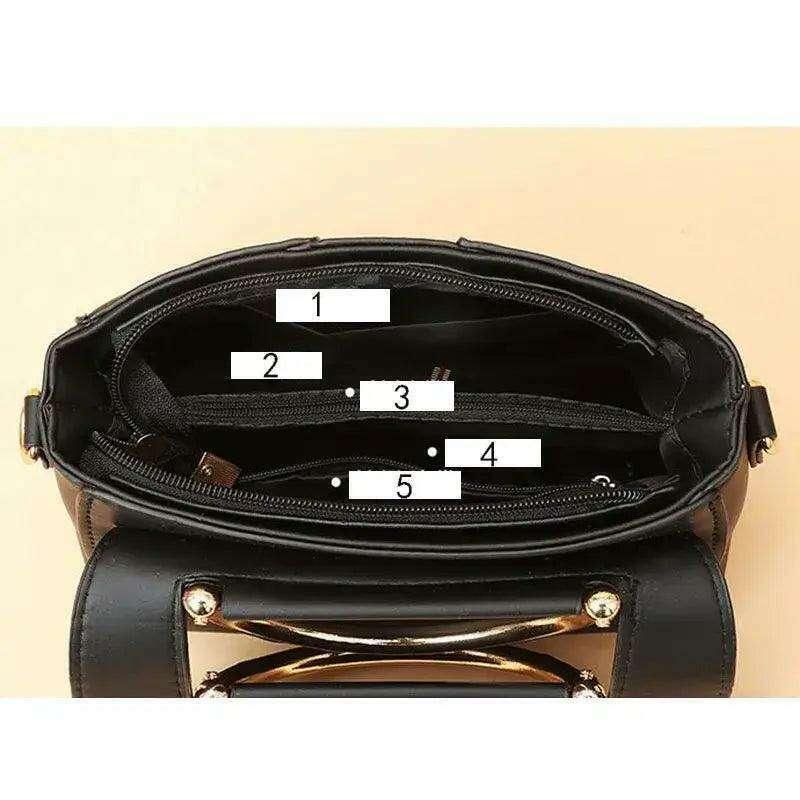 Elegant women's handbag with metal handle