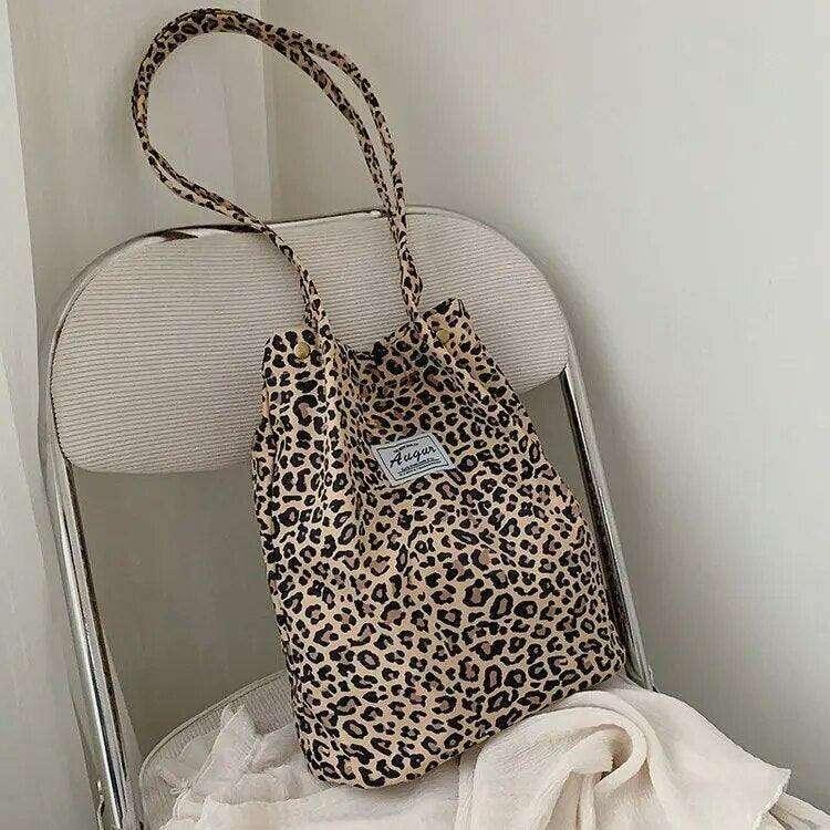 Fabric side bags with animal prints for women