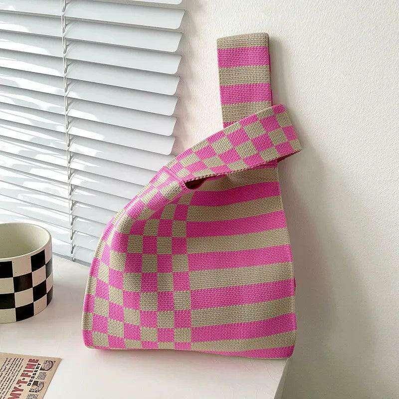 תיק בד עם דוגמת לבבות