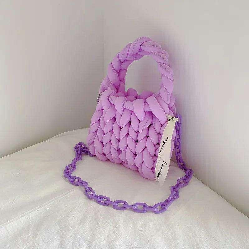 Multicolored knitted bag for women