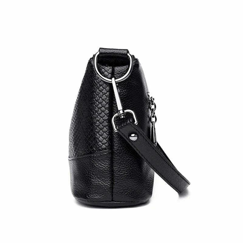 Women's snake-like leather crossbody bag
