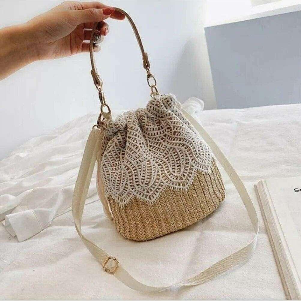 תיק שק סרוג בעיצוב וינטג' רומנטי