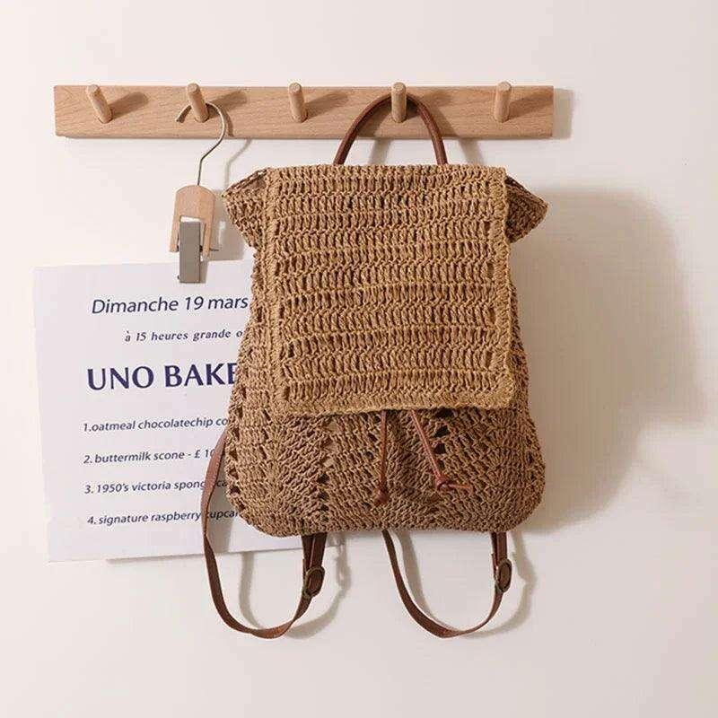 Knitted beach backpack