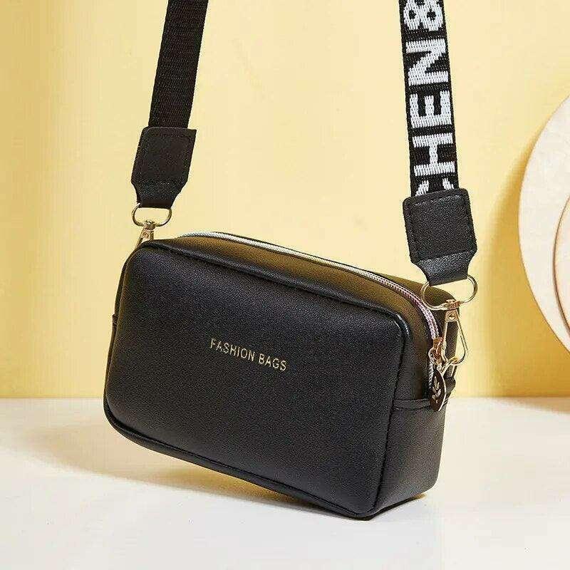 Small shoulder bag for women with a wide strap