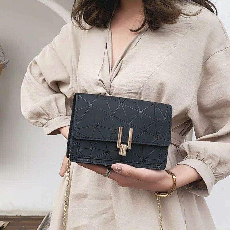 Women's evening bag with a glamorous geometric design