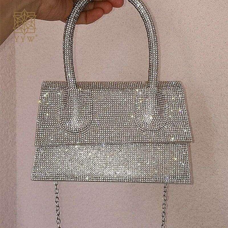 תיק ערב יוקרתי משובץ אבני קריסטל לנשים