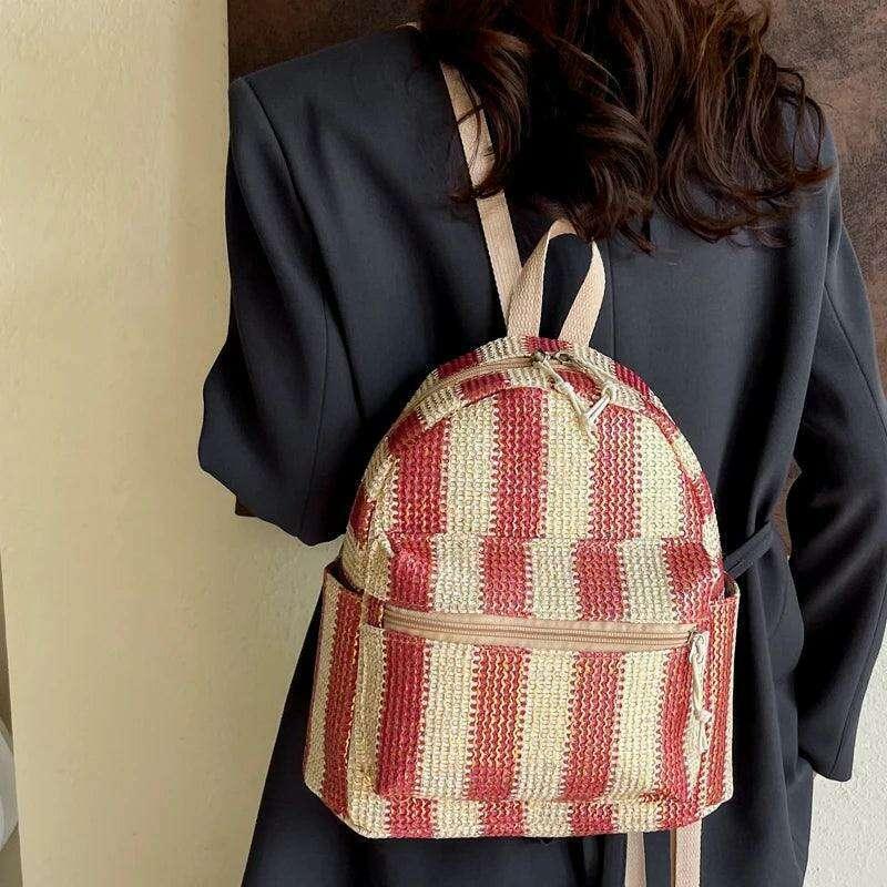 Colorful woven backpack