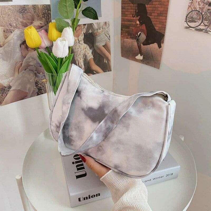 Women's crossbody bag in a fashionable tie-dye design