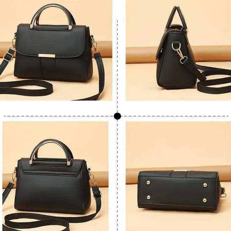 Elegant women's handbag with metal handle