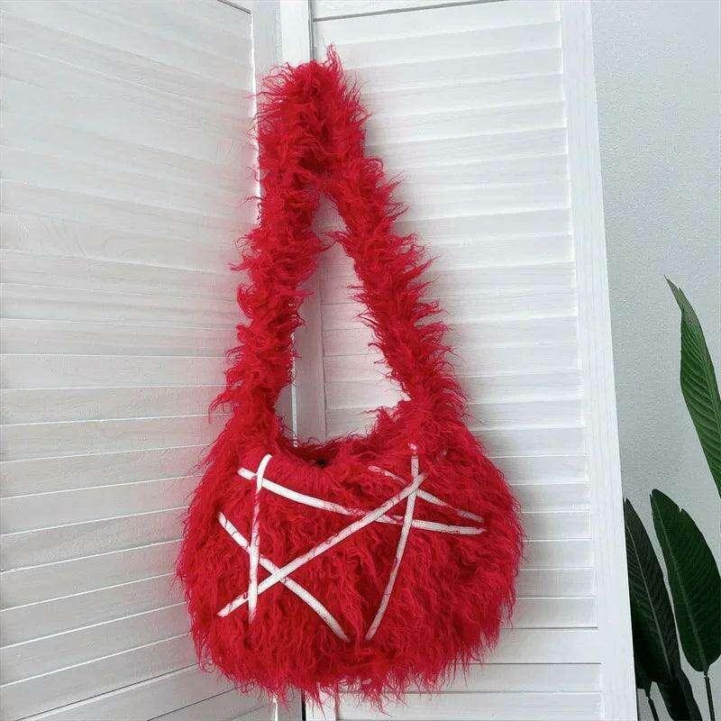 Furry crossbody bag for women