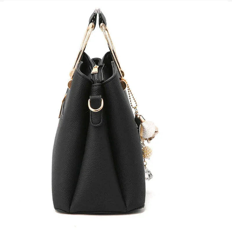 Luxurious evening bag with designed metal handles for women