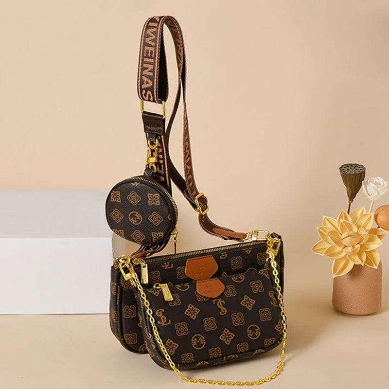 Set of fashionable shoulder bags for women