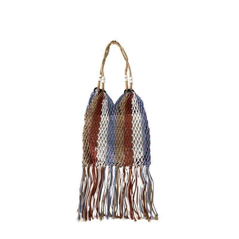 Bohemian design mesh bag with beads