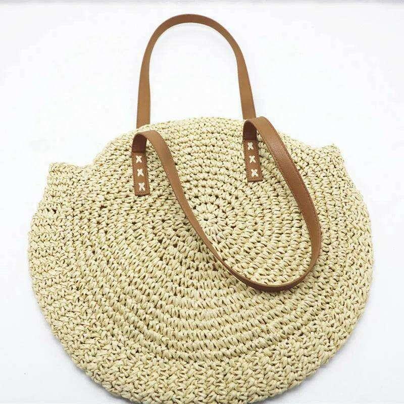 Handmade braided round shoulder bag