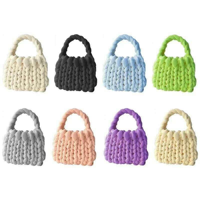 Coarse knitted shoulder bag
