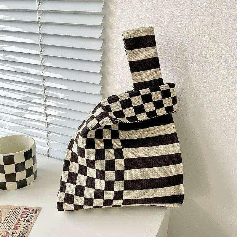 תיק בד עם דוגמת לבבות