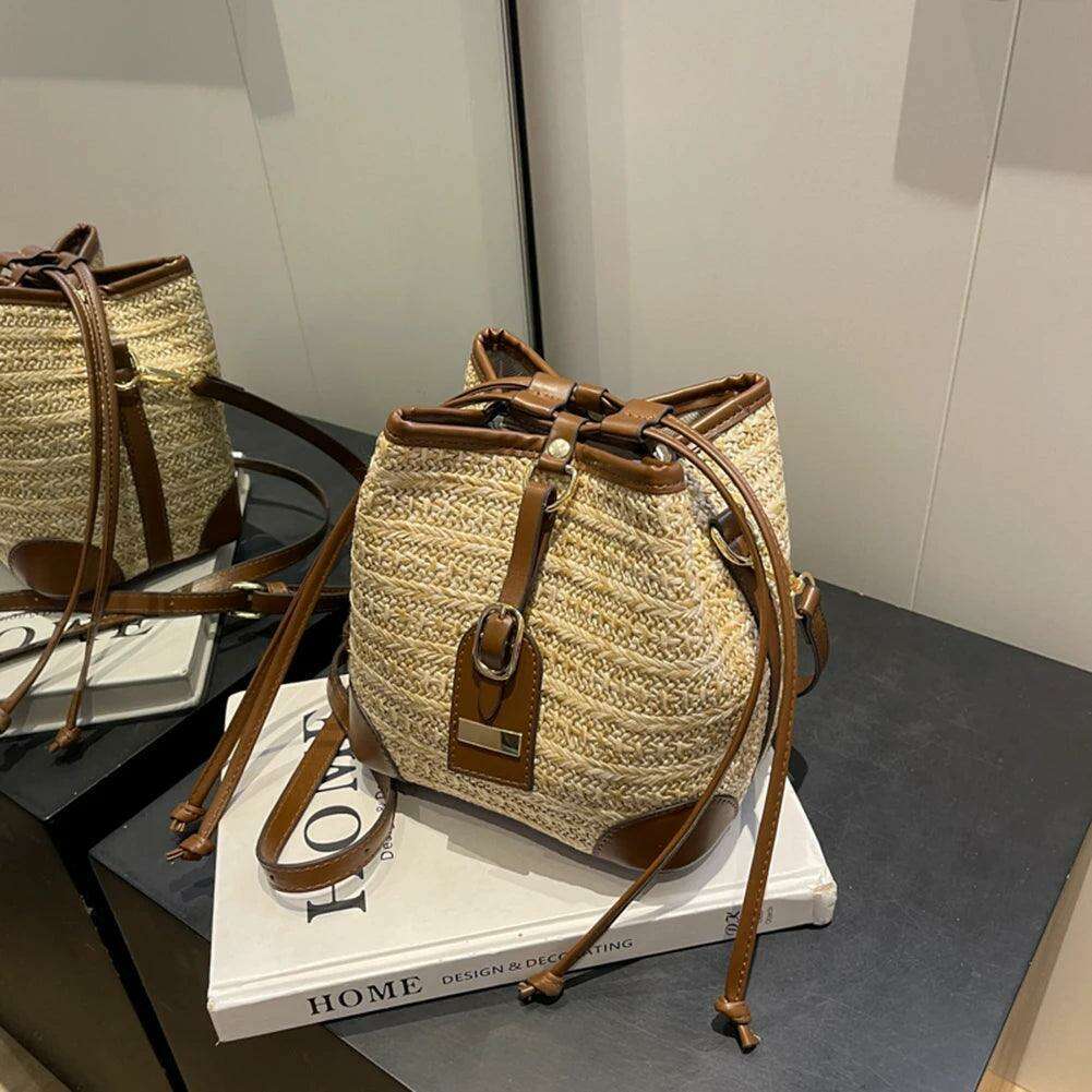 Elegant woven bucket bag