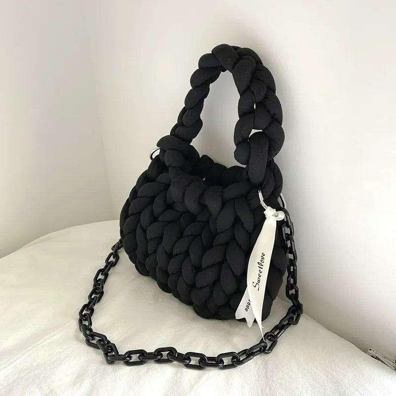 Multicolored knitted bag for women