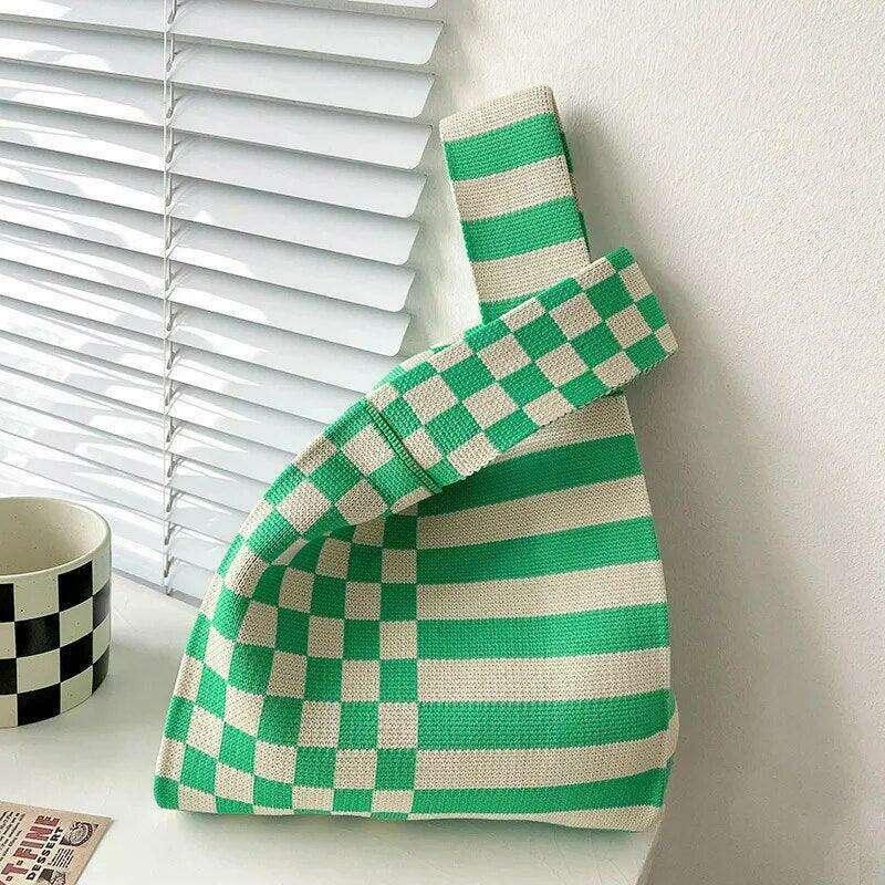 תיק בד עם דוגמת לבבות