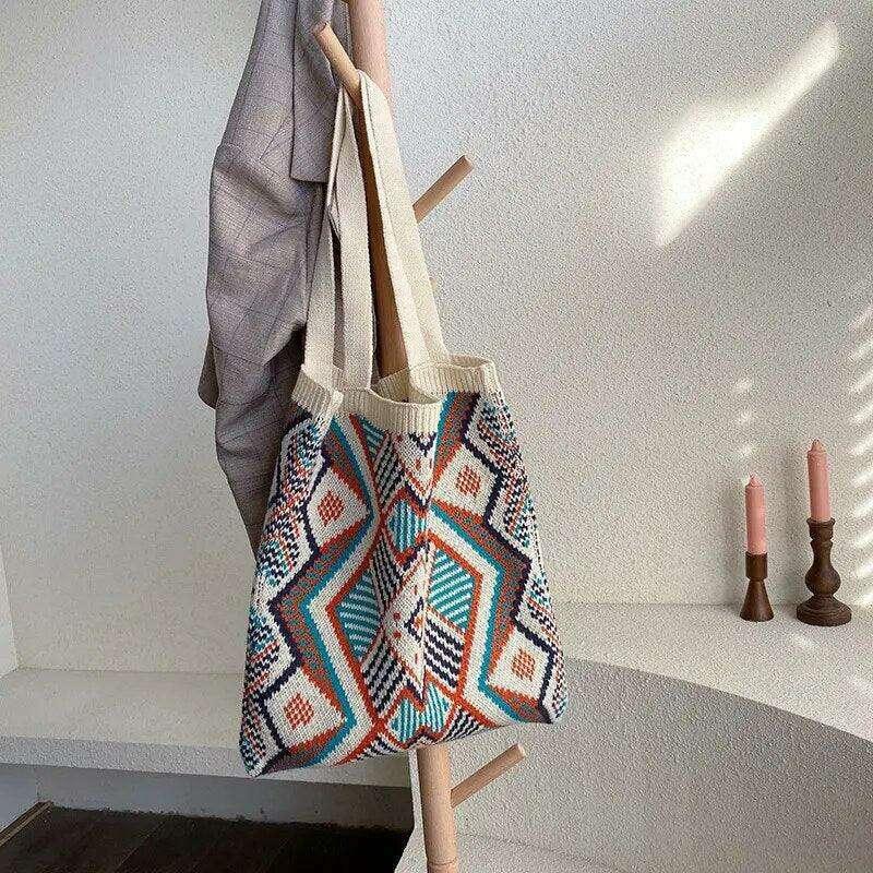Geometric design textile bag
