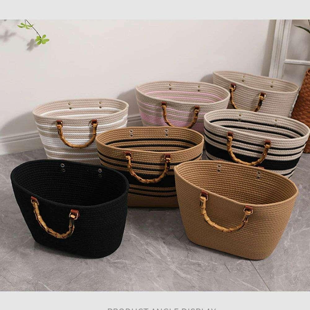 תיק ארוג בידית במבוק בוהמי