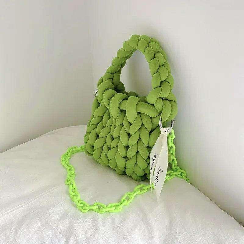 Multicolored knitted bag for women