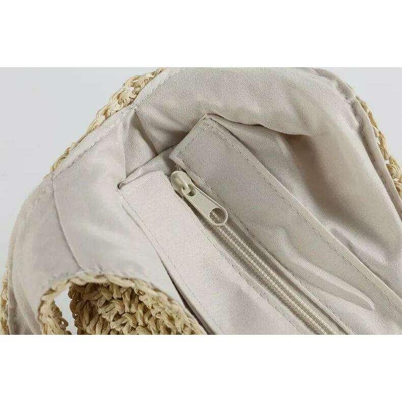 תיק חוף קש ארוג - יוקרה אופנתית