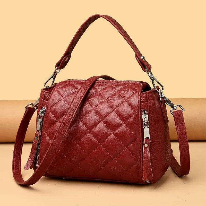 תיק צד לנשים בעיצוב יוקרתי עם תפרים מעוינים