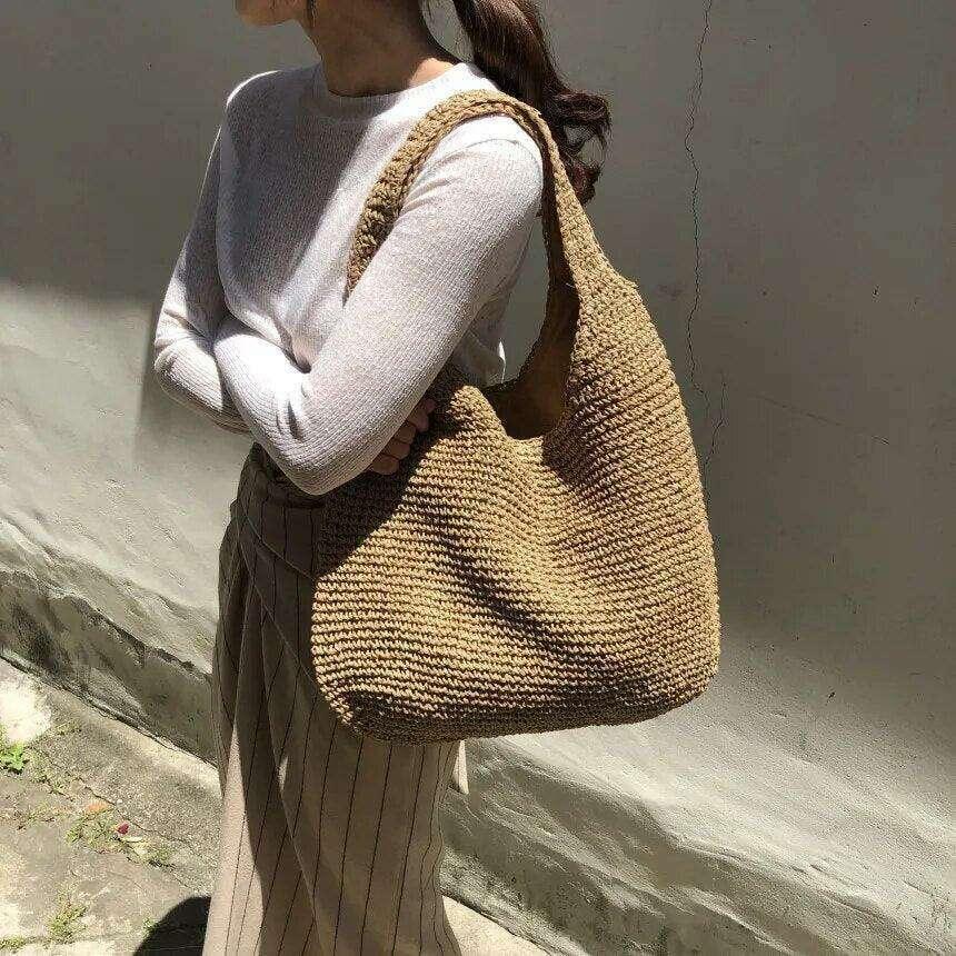 Fashion Straw Shoulder Bag for Women