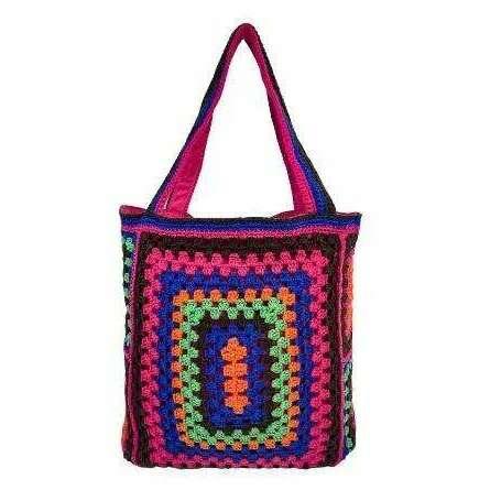 Handmade knitted shoulder bag