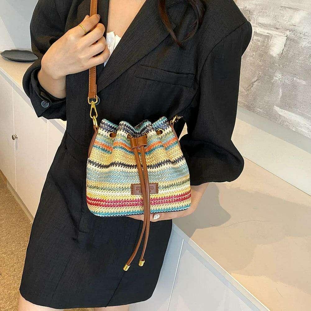 Women's Raffia Bucket Bag