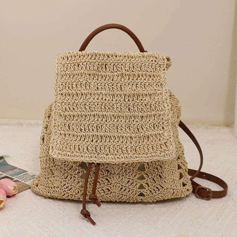 Knitted beach backpack