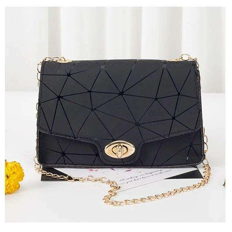 Women's evening bag with a glamorous geometric design