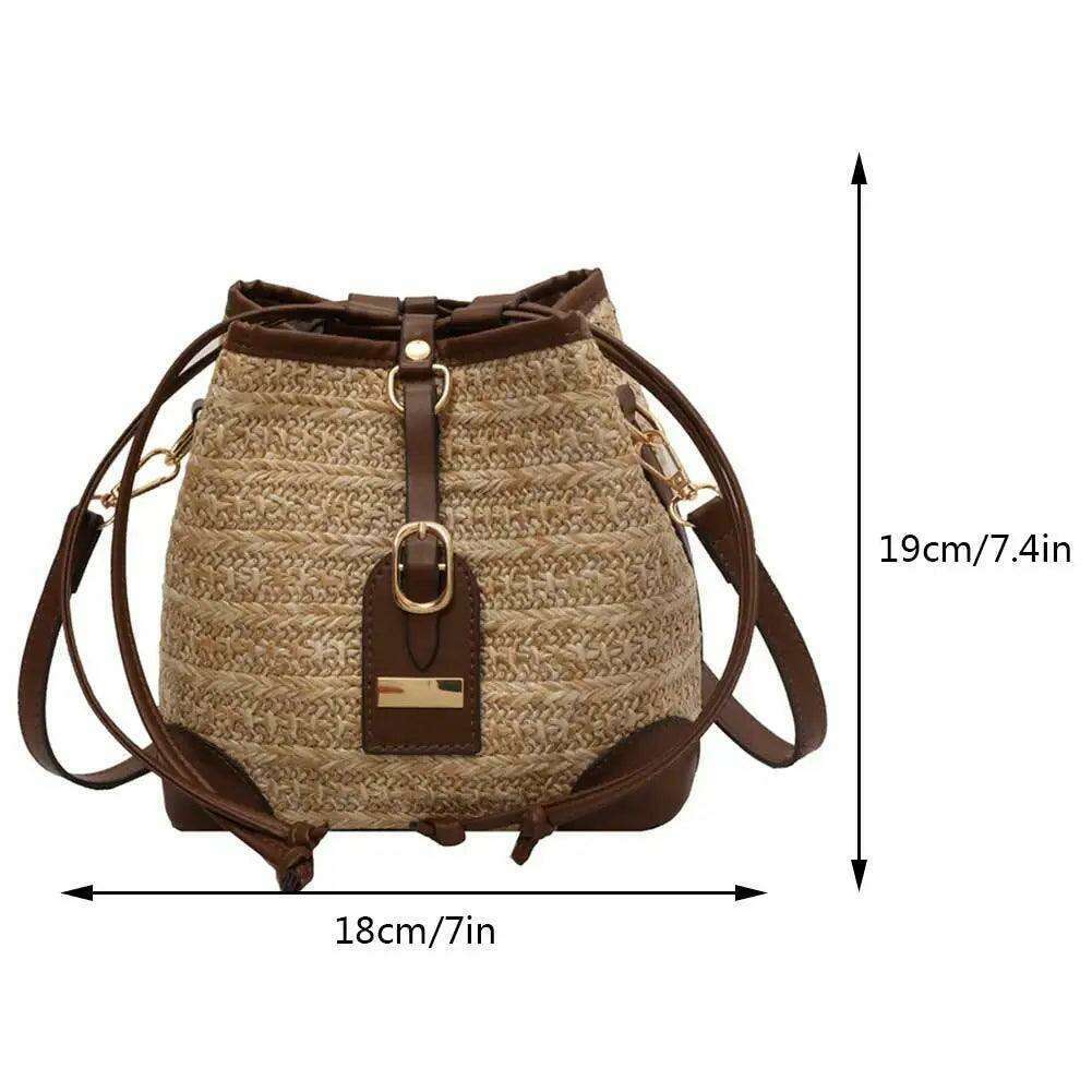 Elegant woven bucket bag