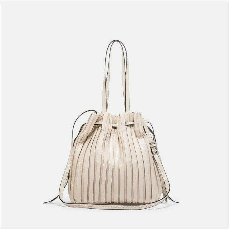Striped sack bag with a unique and modern design