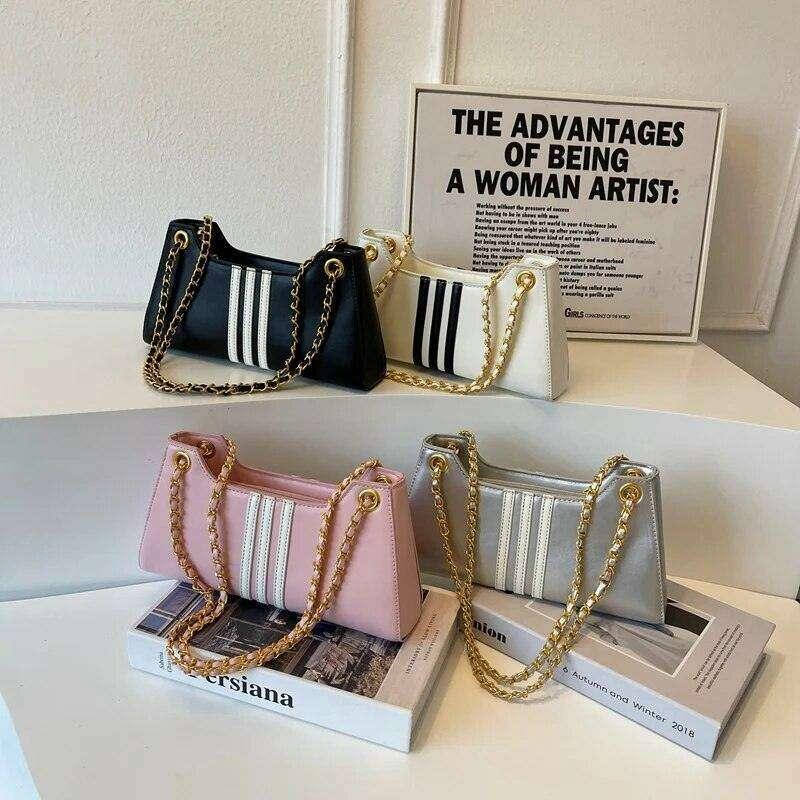 Luxury shoulder bag for women with metal chain