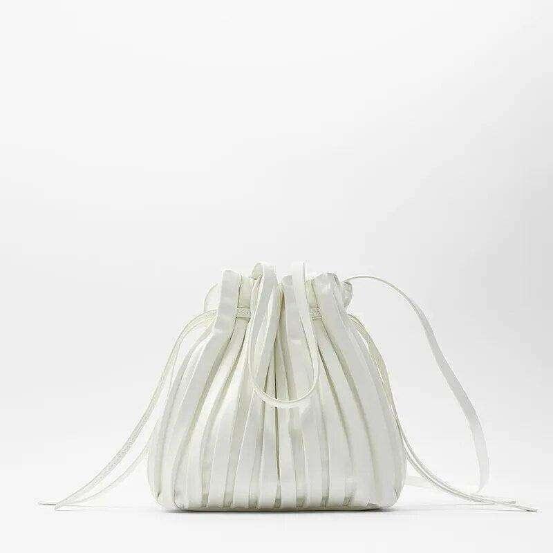 Striped sack bag with a unique and modern design