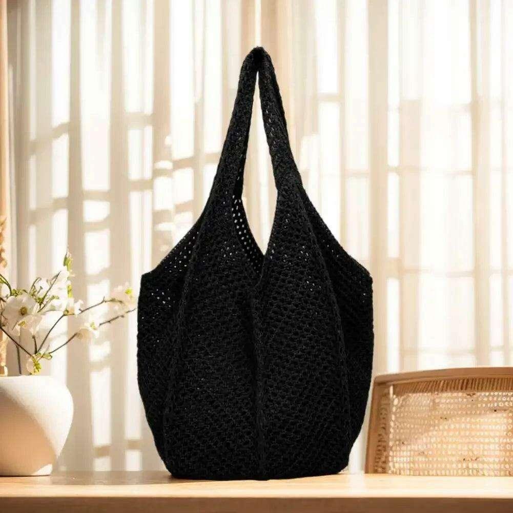 Women's Braided Straw Shoulder Bag