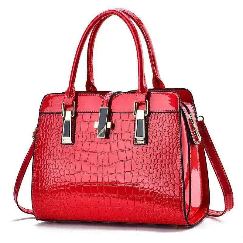 Croc leather handbag
