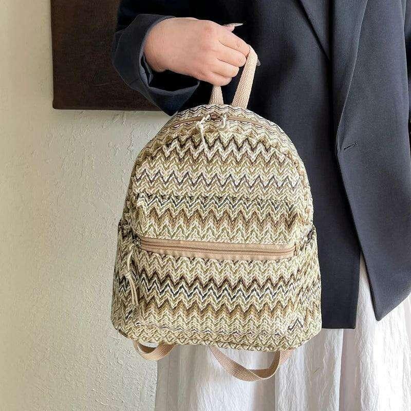 Colorful woven backpack